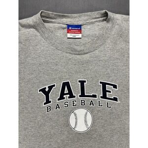 Champion Yale Baseball T Shirt Men's 2XL Gray Short Sleeve Varsity Ivy League